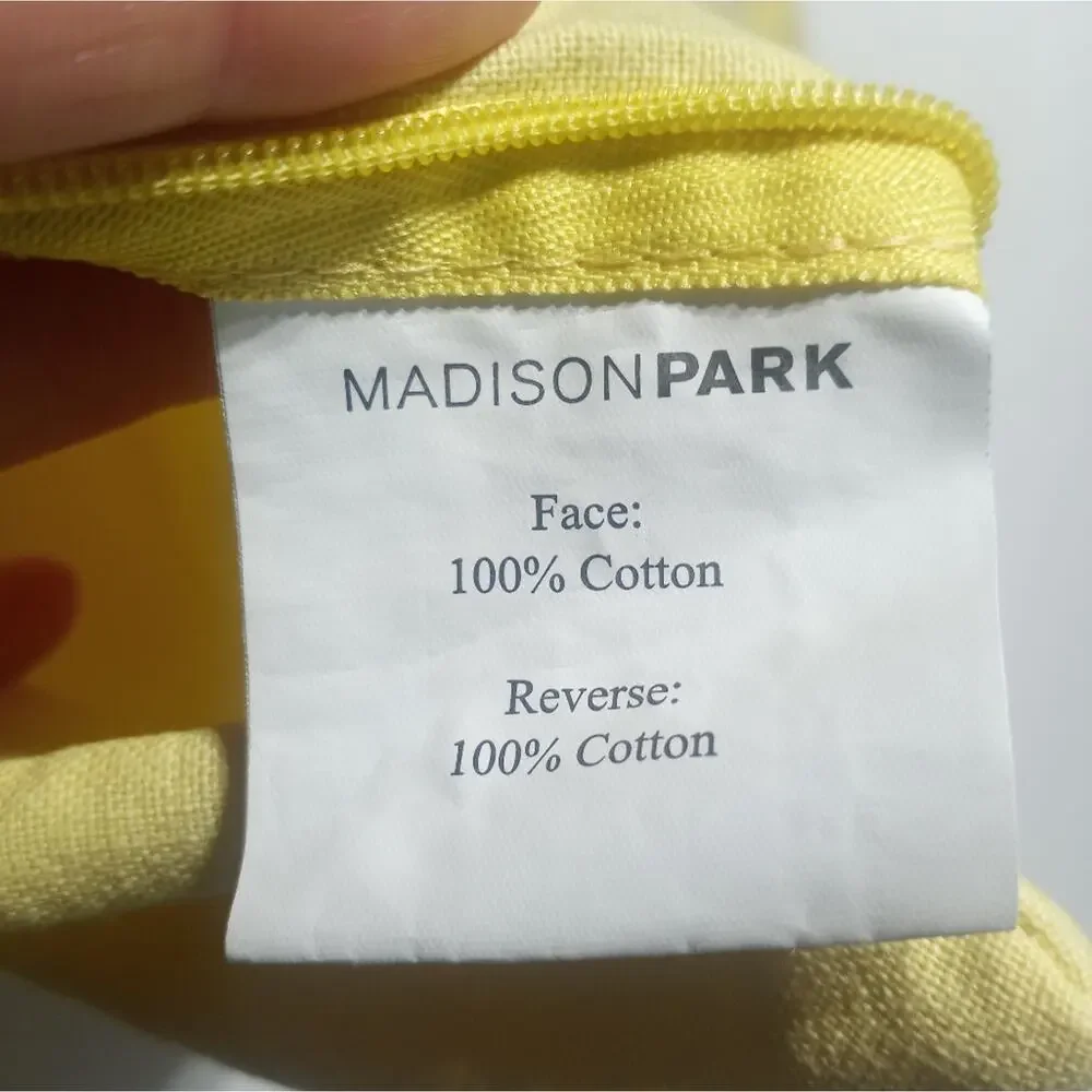 Madison Park 2 Yellow With White Embroidery Pillow Cases 24 X 24